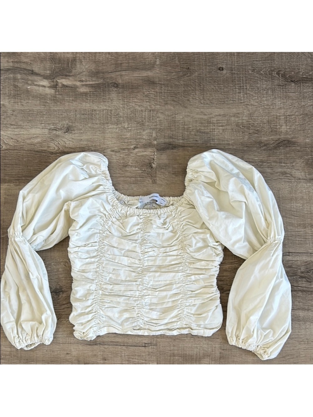 Simonett Ruched Square Neck Peasant Blouse - Picture 2 of 5